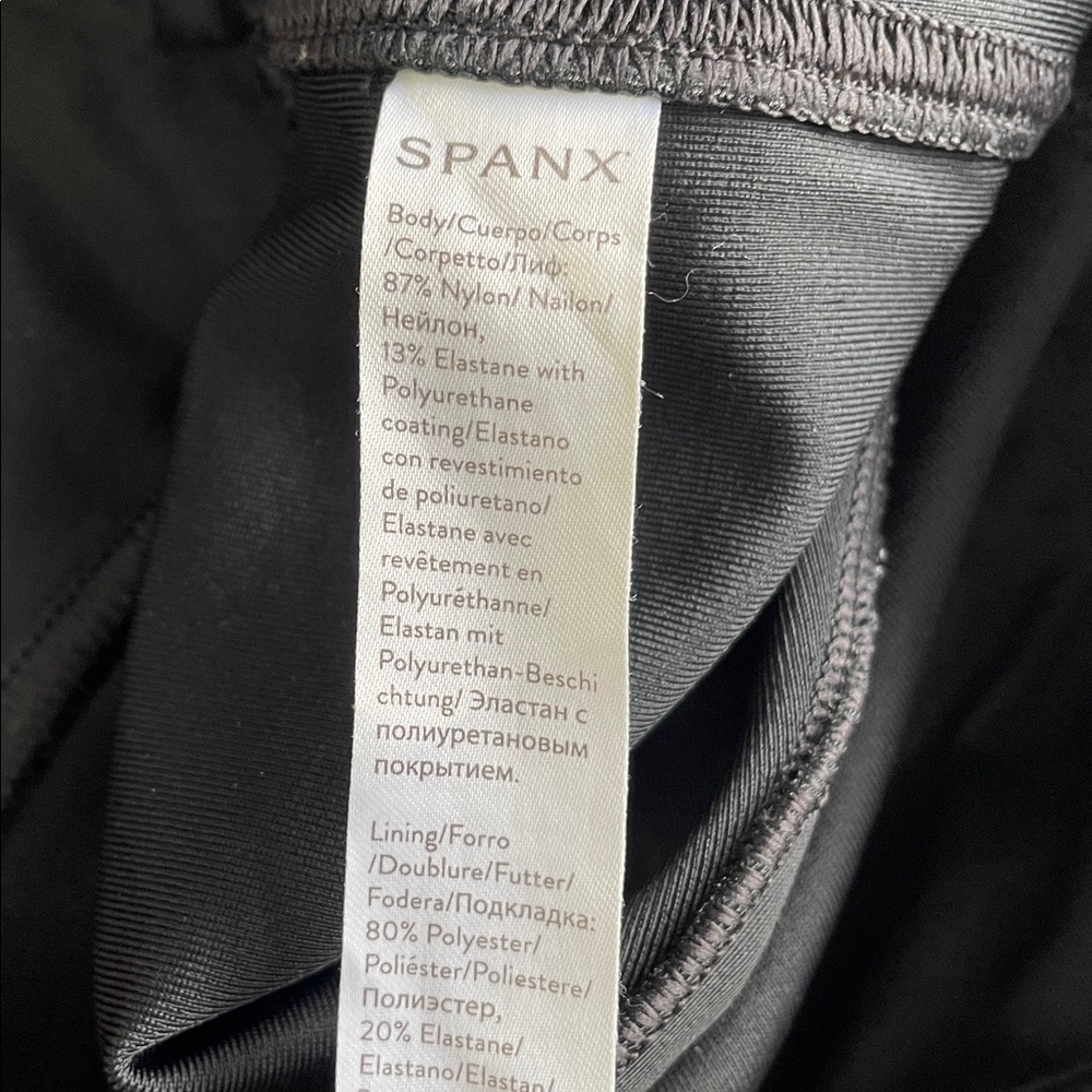 SPANX Black Coated Leggings - Picture 6 of 7